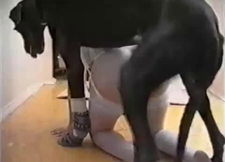 Awesome black doggy impaled her snatch