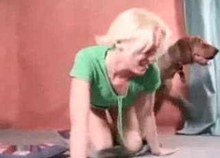 Playing with my trained dog in bedroom