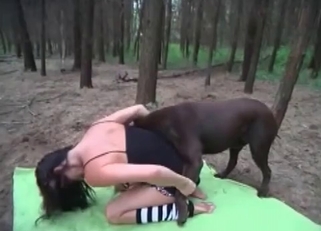 Outdoor dog bestiality action with my pet