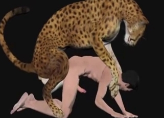 3D tiger fucked a sexy naked zoofil