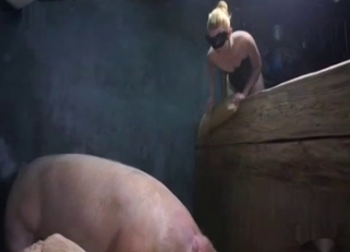 Filthy pink pig fucked her tight cunt