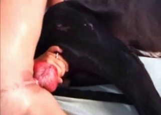 Small-tit blonde doll got fucked by animal