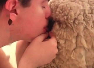 Licking tight anal hole of my awesome dog
