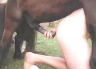 Close-up anal gape for a gay zoophile