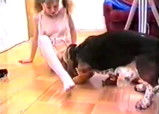 Extremely hot sex with a sexy dog