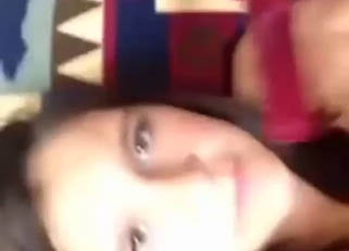 Black dog licking girl's pussy after hairbrush sex