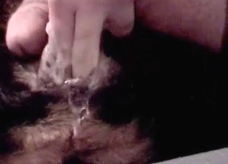 Cumming a huge load of semen on doggy