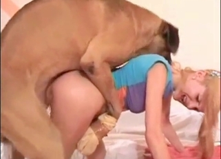Big doggy fucked her small wet muff